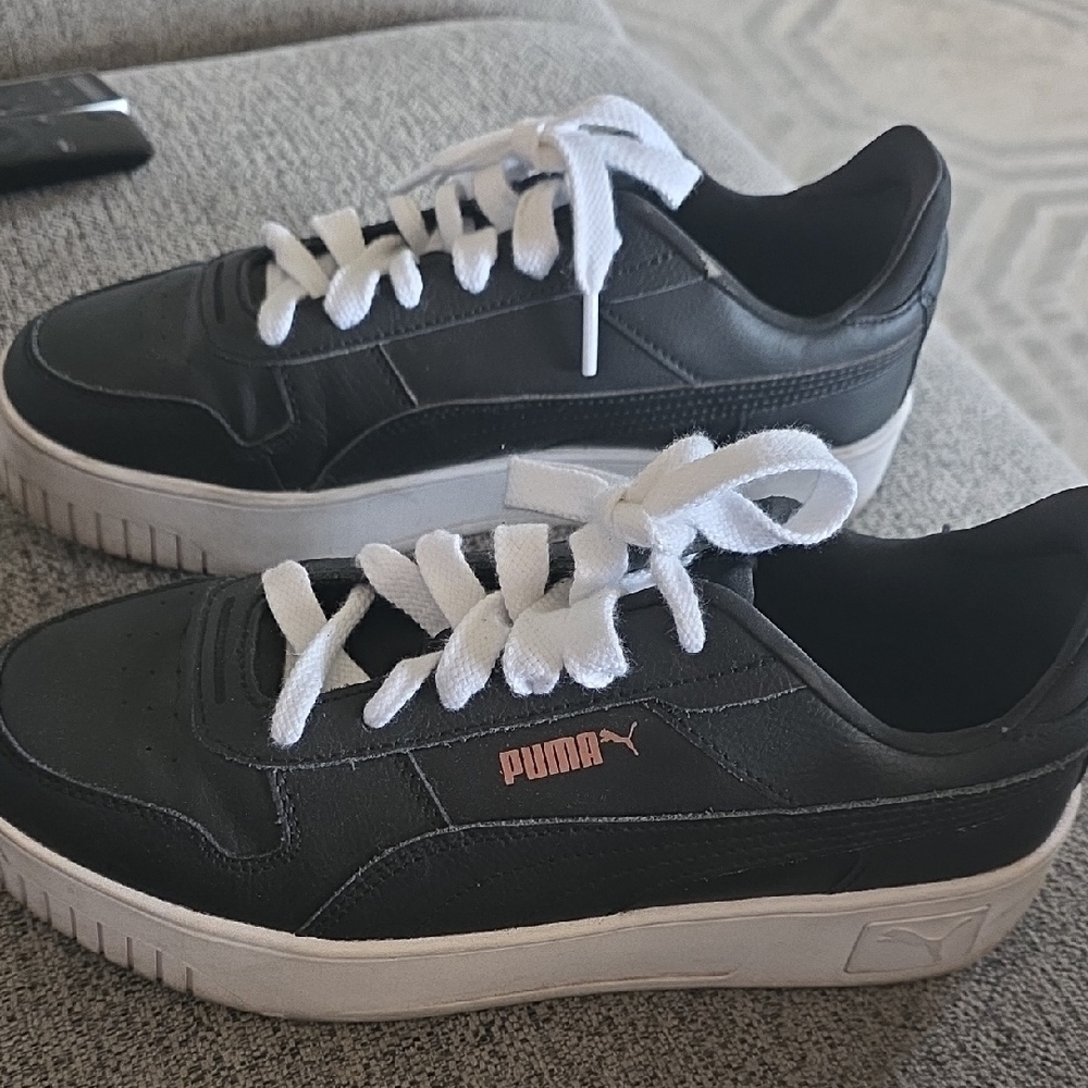 Puma Black Sneakers with White Laces